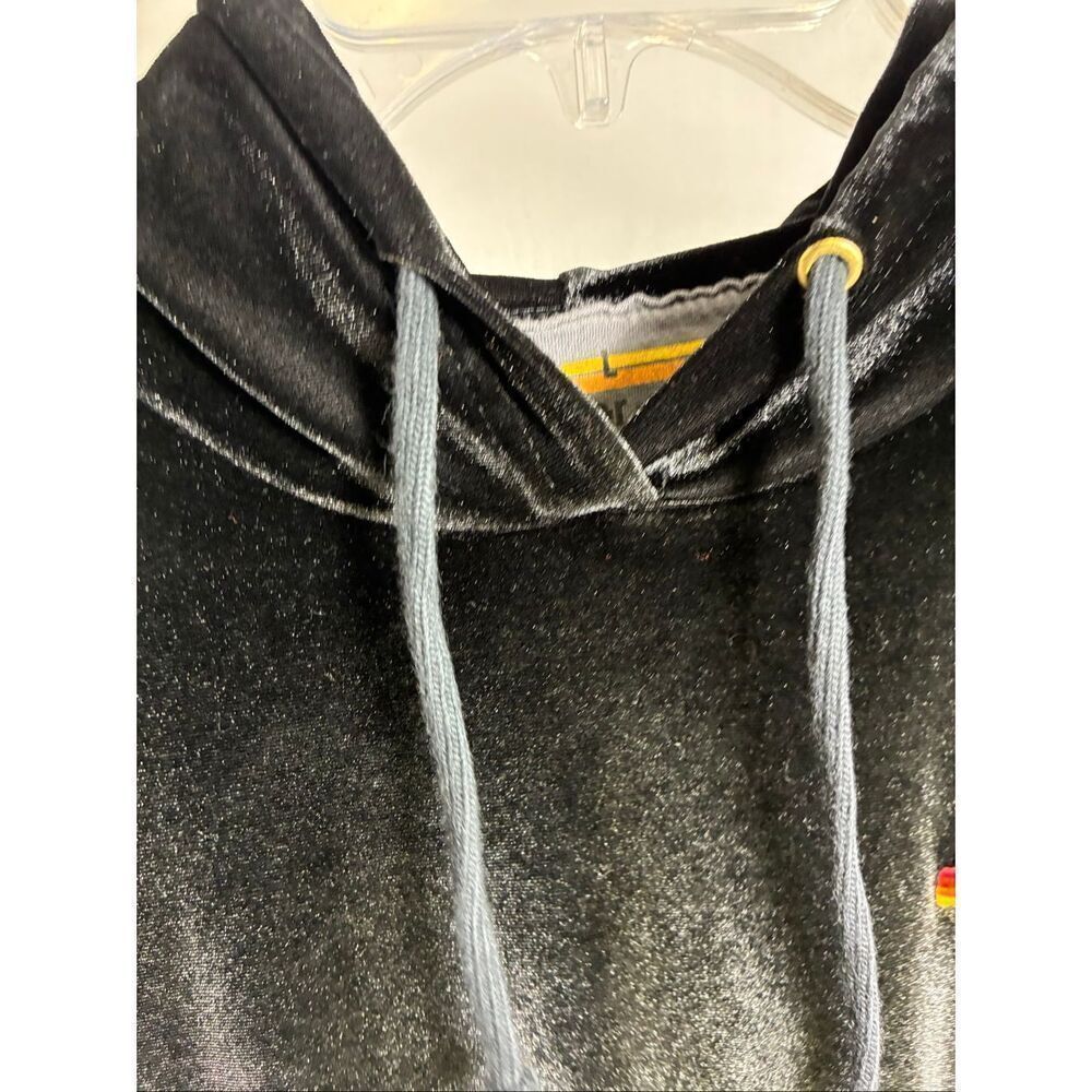 Aviator Nation Classic Velvet Relaxed Pullover Hoodie in Black Size L - Picture 3 of 11